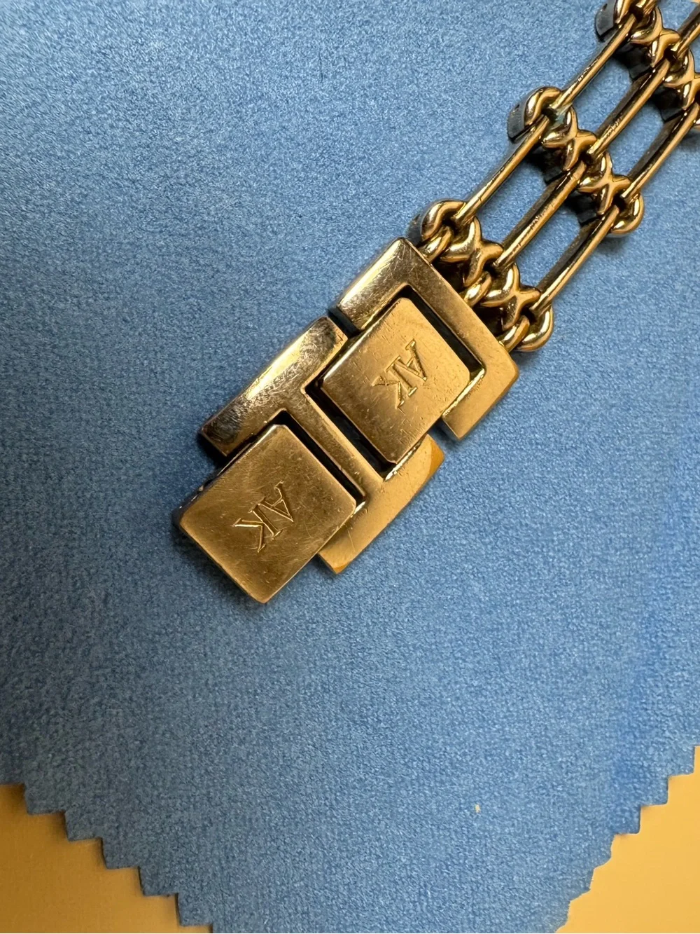 Vintage Anne Klein Diamond multi-strand cage-link bracelet watch